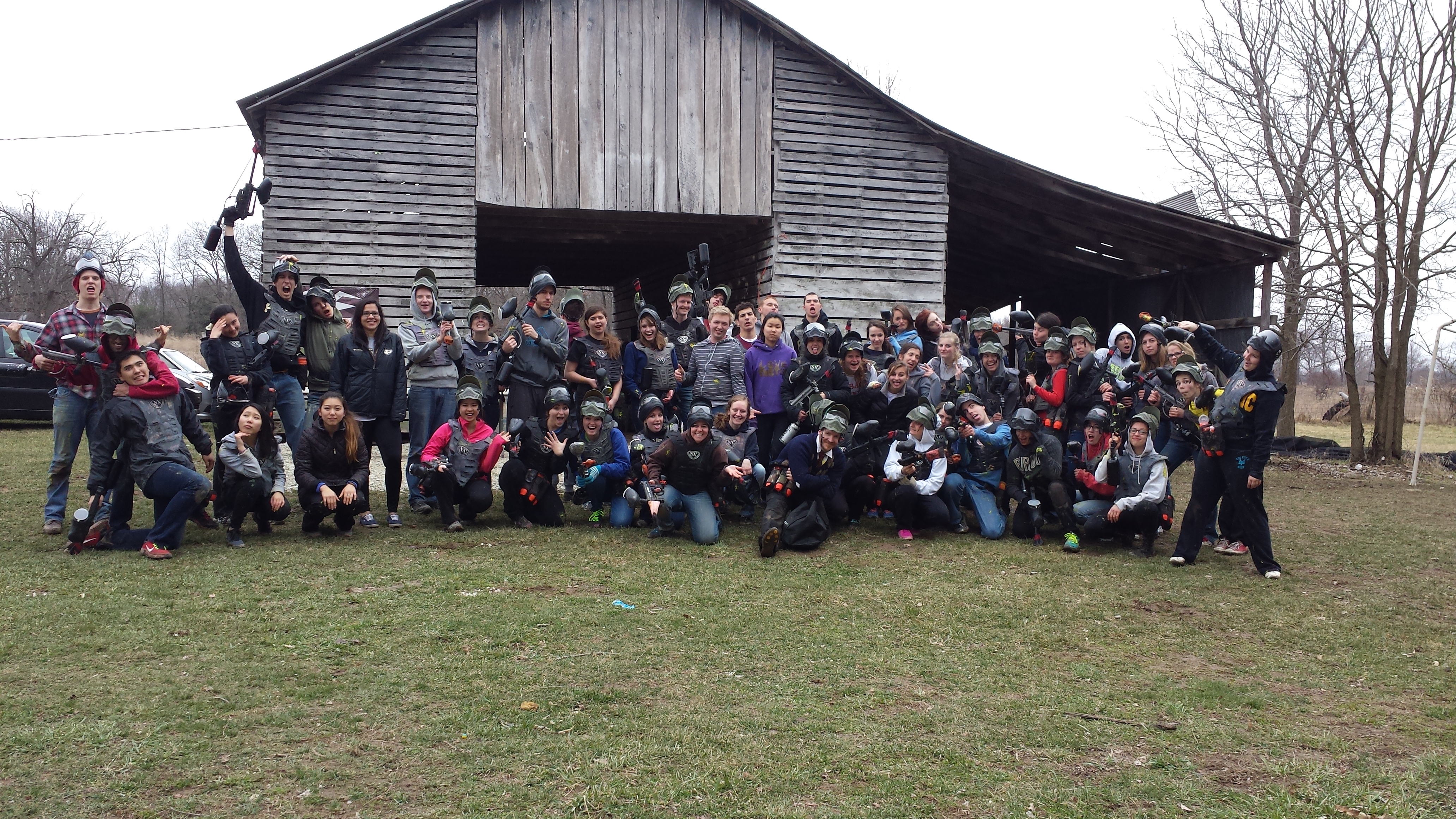 entire group in paintball gear